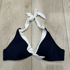 Anne Cole Dark Blue and White Bikini Top